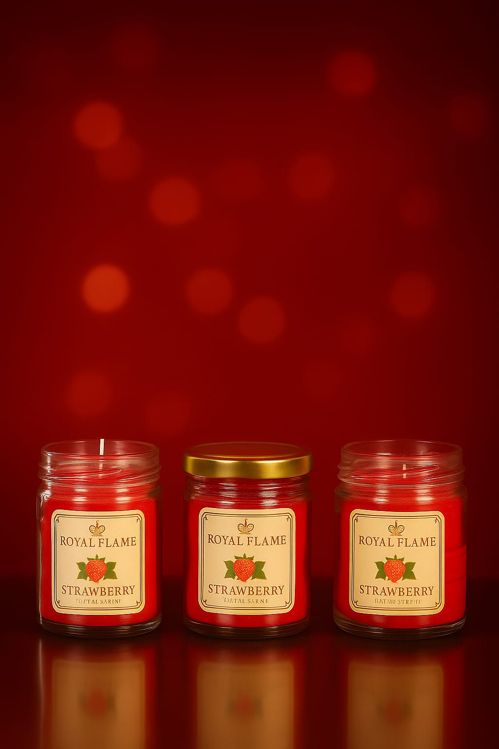 Royal Strawberry Jar Candle in Pack of 3