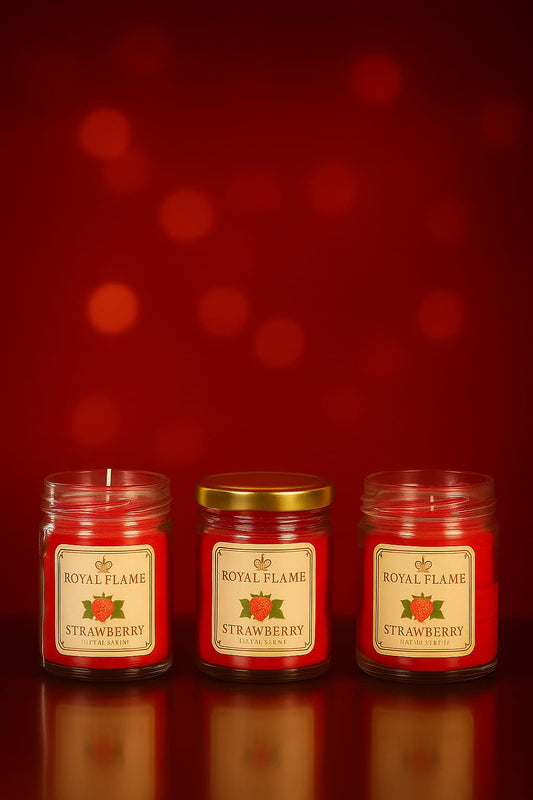 Royal Strawberry Jar Candle in Pack of 3