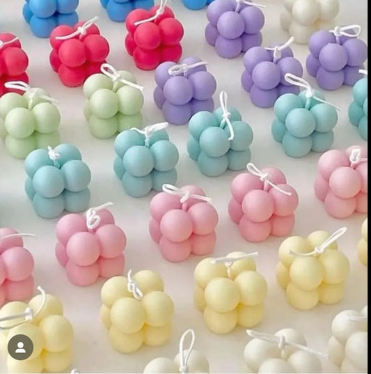 Multicolour Mini Bubble Cube Scented Candle In Pack of 20