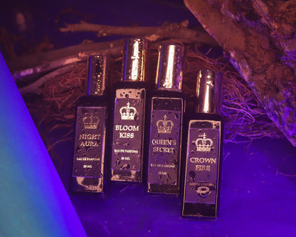 Royal 4-in-1 Perfume Gift Set For Women's (20ml Each) | Crown Fire & Night Aura (Unisex) | Queen’s Secret & Bloom Kiss (For Women)