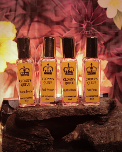 Crown's Queue 4 in 1 Gift set Royal Touch ( Unisex), Pure Focus(Unisex), Fresh Avenue(Unisex), Golden Hours(Unisex)