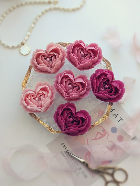 Heart Shape Floating Peony Rose Scented Candle (Pack of 10)